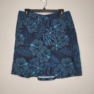 Ripskirt maui moonlight blue tropical floral wrap skirt pockets size large
